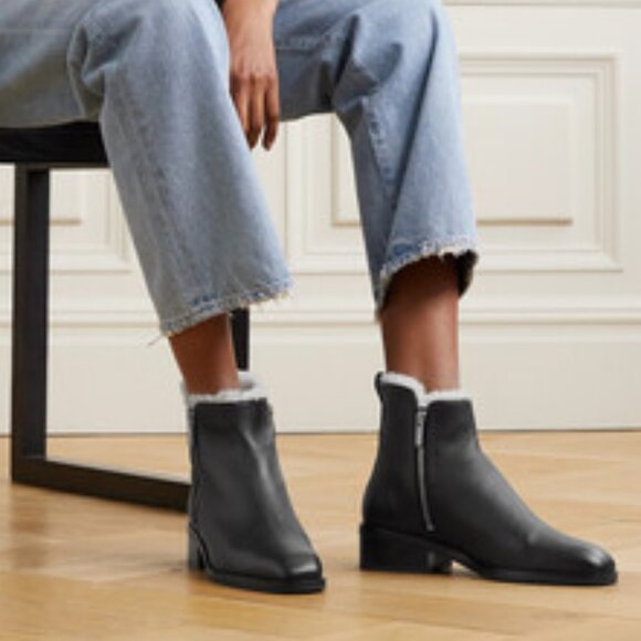 NWT$675 3.1 Phillip Lim Alexa Shearling-lined Leather Ankle Boots Zippers 8.5 - Picture 2 of 16